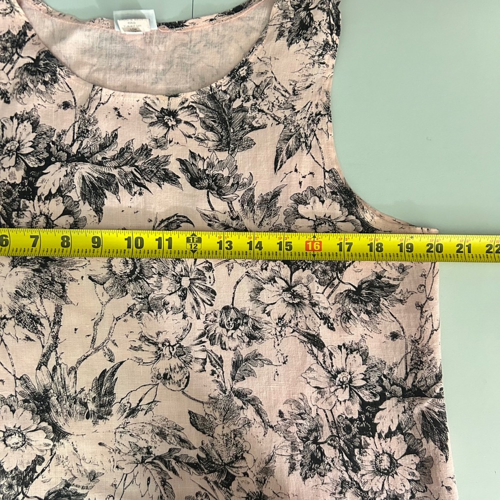 Habitat Clothes To Live In Pink Linen Floral Sleeveless Shift Dress M - Picture 6 of 9